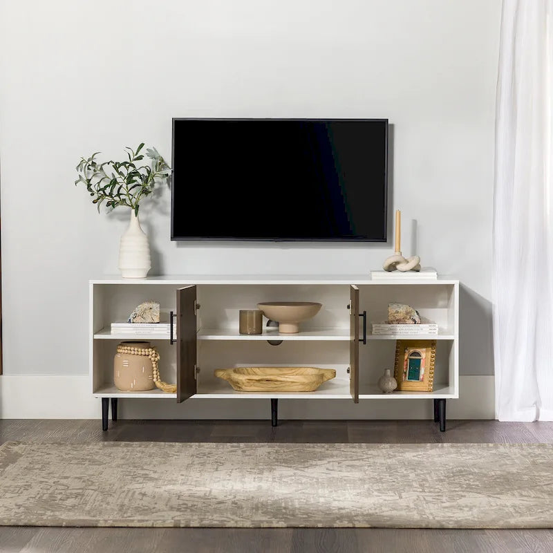 Meuble TV moderne effet livre ouvert de 58 pouces