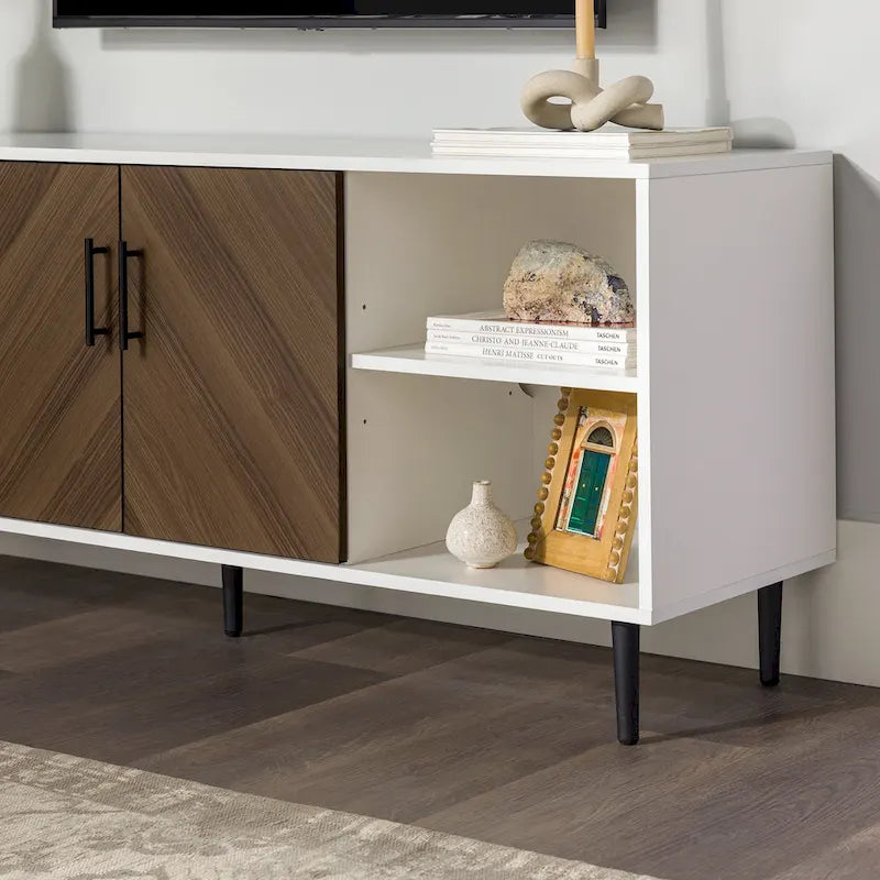 Meuble TV moderne effet livre ouvert de 58 pouces