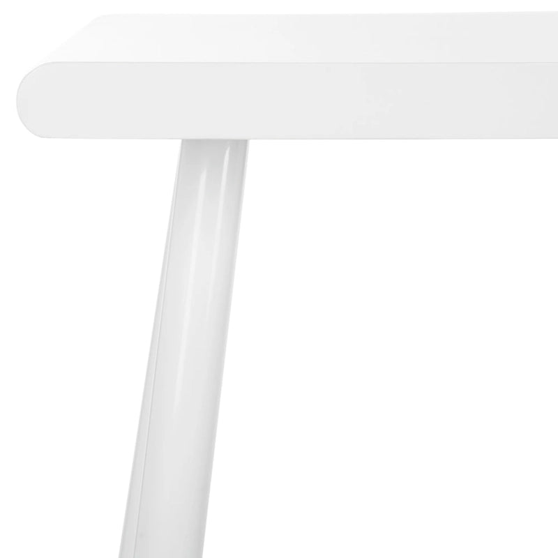 Bureau blanc à deux tiroirs (style milieu du siècle)