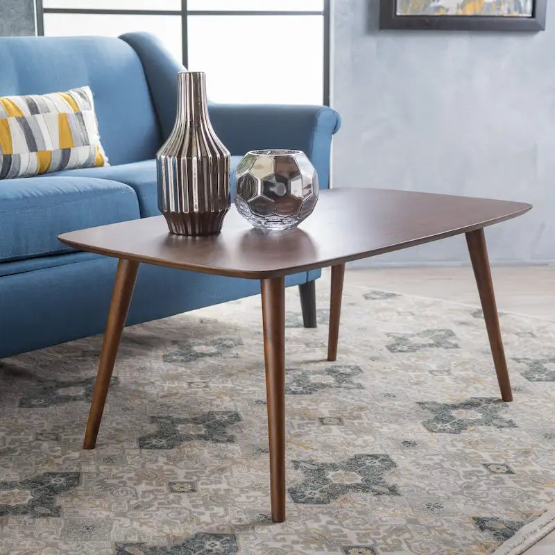 Table basse rectangulaire en bois style milieu du siècle — 39,50 po L x 23,70 po l x 18,25 po H