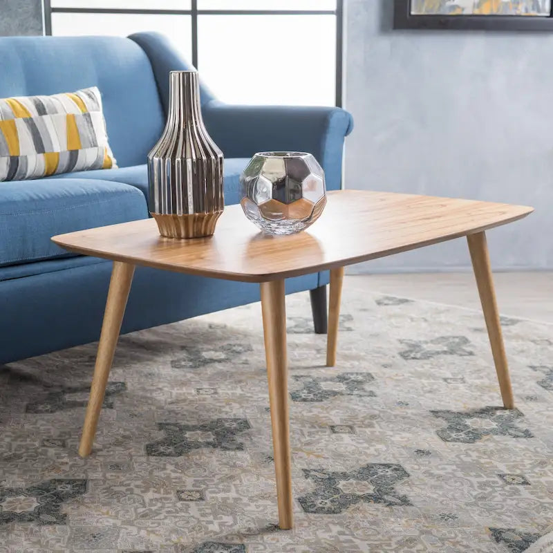 Table basse rectangulaire en bois style milieu du siècle — 39,50 po L x 23,70 po l x 18,25 po H