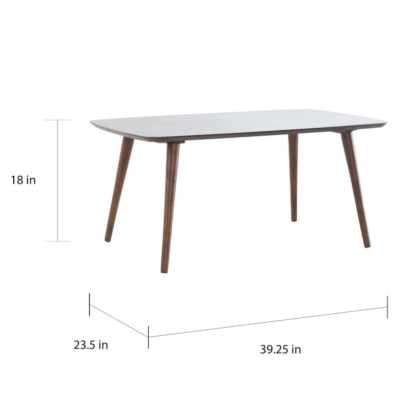 Table basse rectangulaire en bois style milieu du siècle — 39,50 po L x 23,70 po l x 18,25 po H