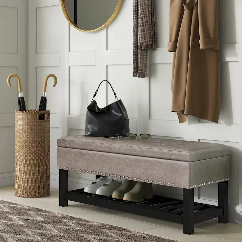 Banc ottoman rectangulaire de 43 po de large - 43 L x 17 P x 19 H