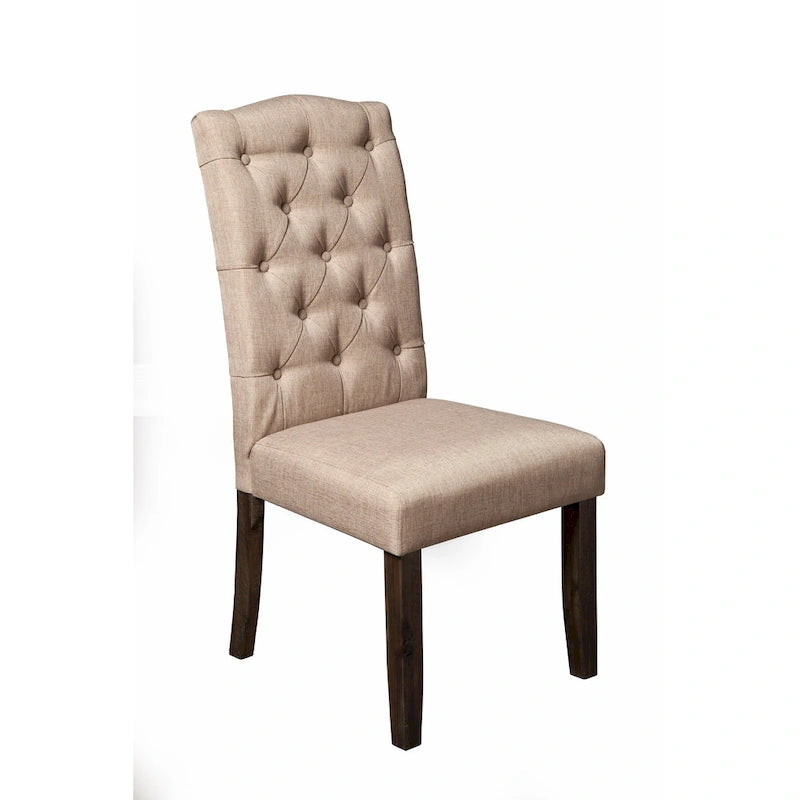 Chaises de salle à manger capitonnées (ensemble de 2) – Gris vieilli – 19,5 po L x 24 po P x 41 po H