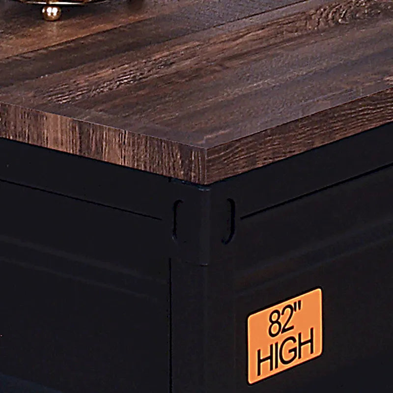 Table basse relevable en acier noir style industriel 47 pouces