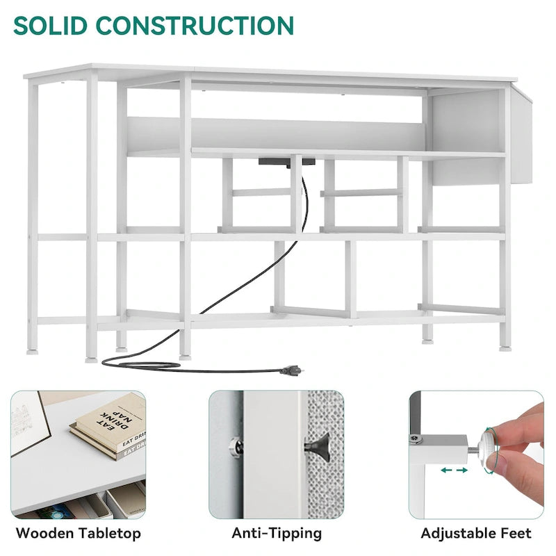 Commode en tissu à 9 tiroirs de 50 W, meuble multimédia, meuble TV avec prises et éclairage RVB