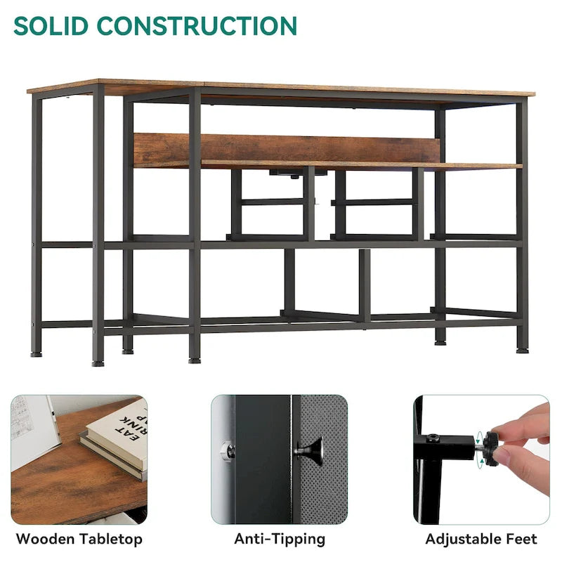 Commode en tissu à 9 tiroirs de 50 W, meuble multimédia, meuble TV avec prises et éclairage RVB