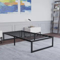 14 Metal Platform Bed Frame with Steel Slat Supports-No Foundation Needed