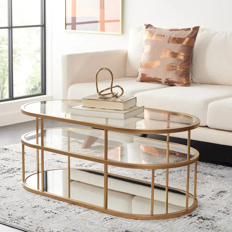 SAFAVIEH Frederica 3 Shelf Coffee Table - 42 L x 21 D x 17 H - 42Wx21Dx17H