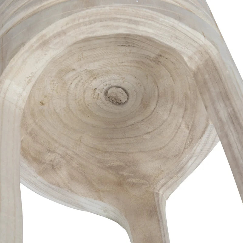 Tabouret en bois de paulownia naturel sculpté