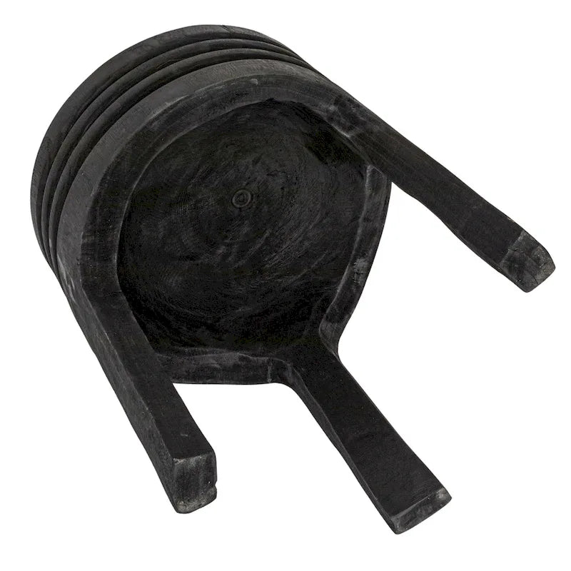 Tabouret en bois de paulownia naturel sculpté