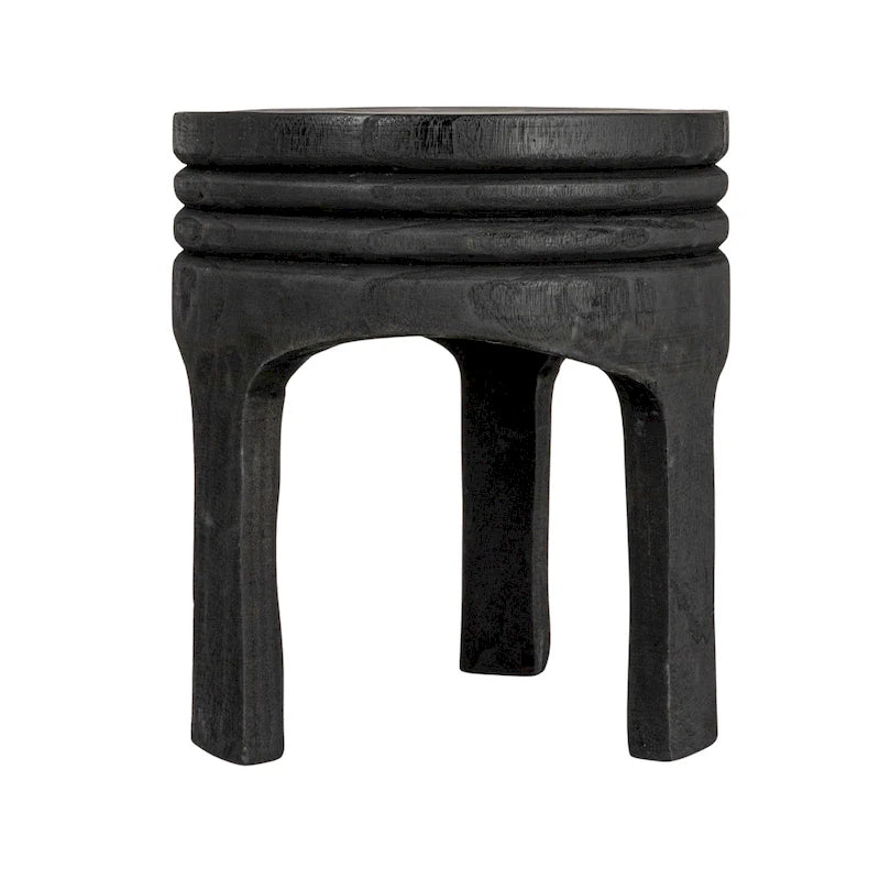 Tabouret en bois de paulownia naturel sculpté