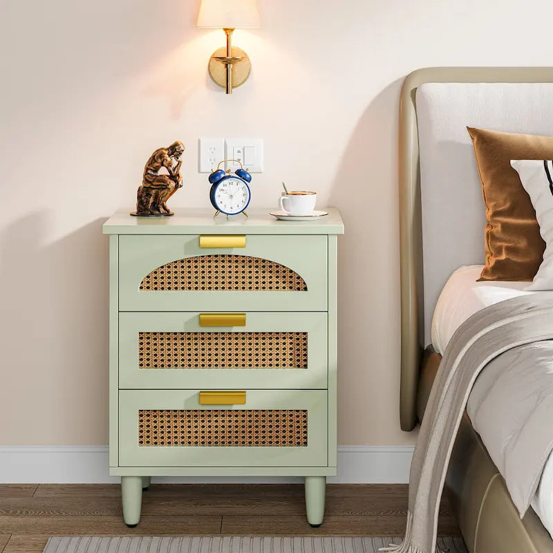 Table de chevet 20 pouces, commode de rangement en bois à 3 tiroirs pour chambre à coucher