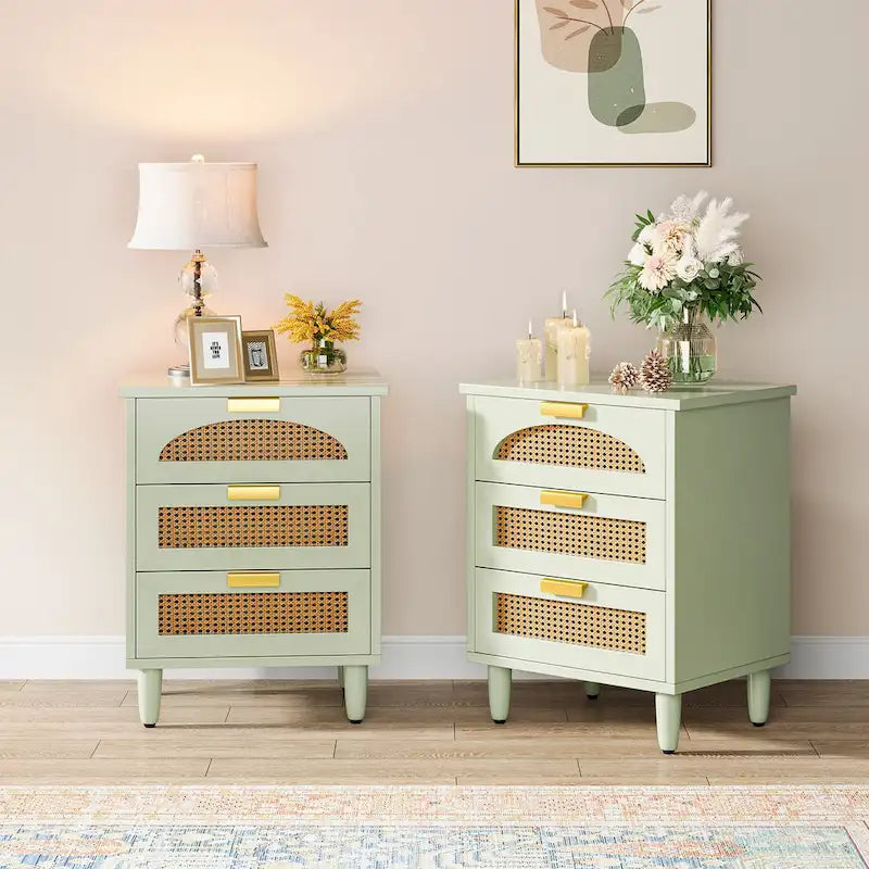 Table de chevet 20 pouces, commode de rangement en bois à 3 tiroirs pour chambre à coucher